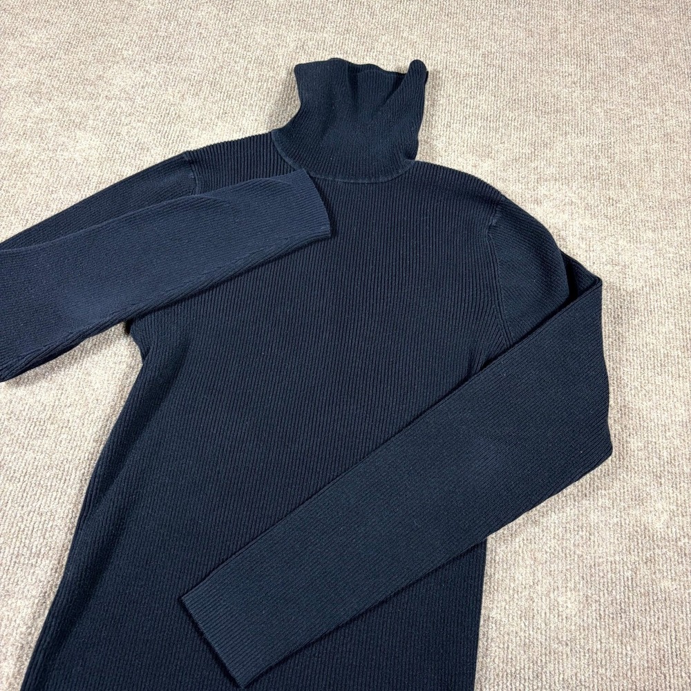 Old Navy Perfect Fit Sweater Mens Medium Blue Ribbed Knit Turtleneck Pullover